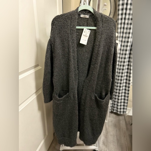Zara cardigan grey sweater , alpaca and wool blend. Dropped shoulder. Size M. - Picture 11 of 14